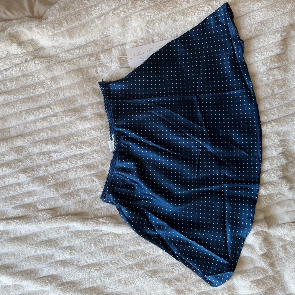 H&M Dark Blue and White Polka Dot Skirt